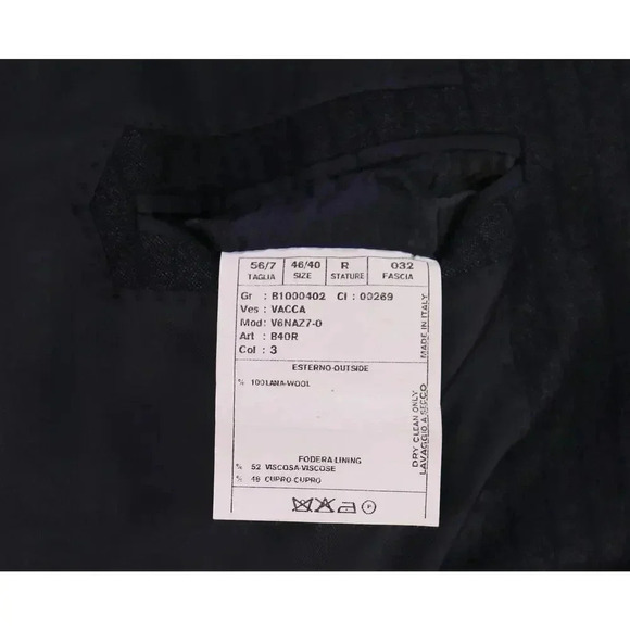 Domenico Vacca Dark Blue Tonestripe Fleece Wool 2-Btn Handmade Suit 44R 44L - Picture 10 of 12